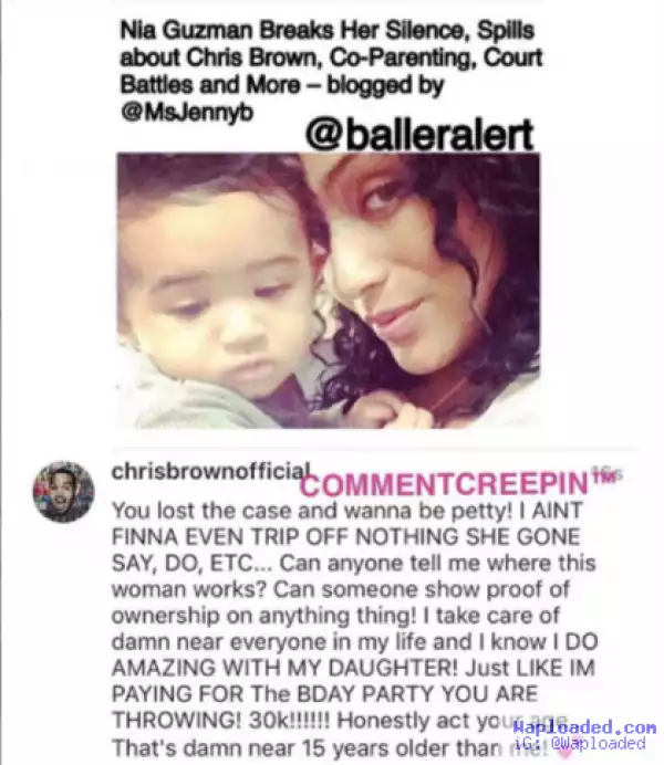 Chris Brown and his Babymama come for each other on instagram, and it